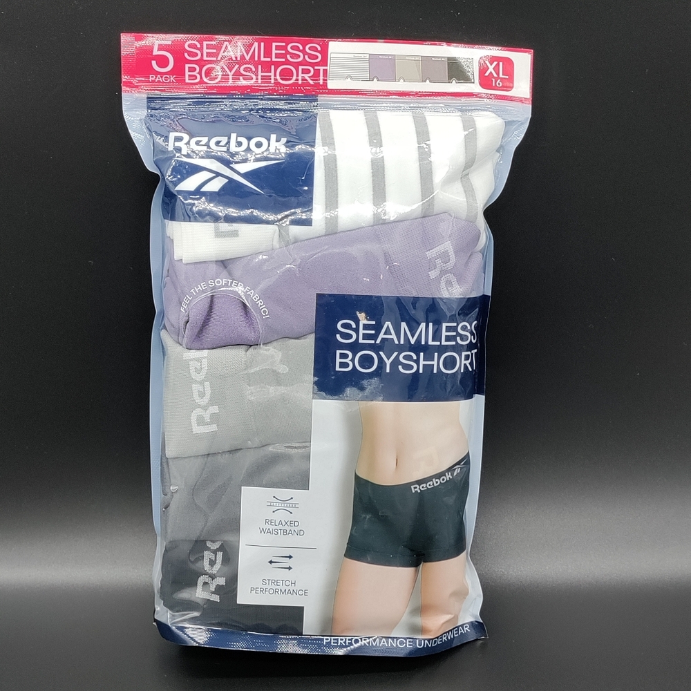 Reebok Ladies 5 Pack Seamless Boyshorts
